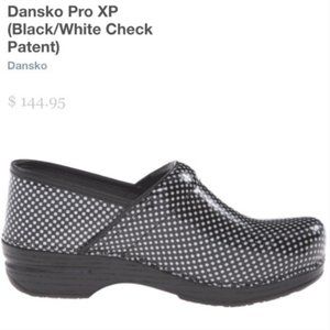 Dansko Pro XP White and Black Clogs- Size 38